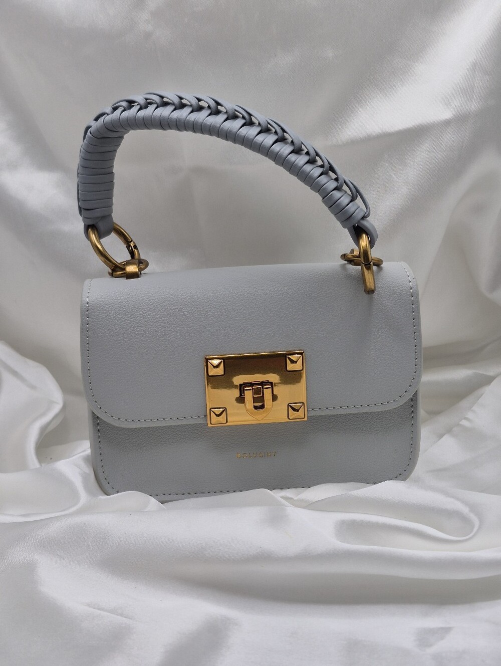 Bolvaint Paris "The Ciel Clutch" Crossbody Bag Leather w Braided Handle NWT NIB